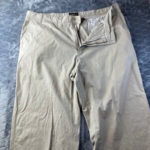 Eddie Bauer Chino Pants Mens 44 Tall Khaki Classic Fit 100% Cotton Fal 07